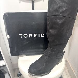 Torrid Black Tall Boots with Buckle